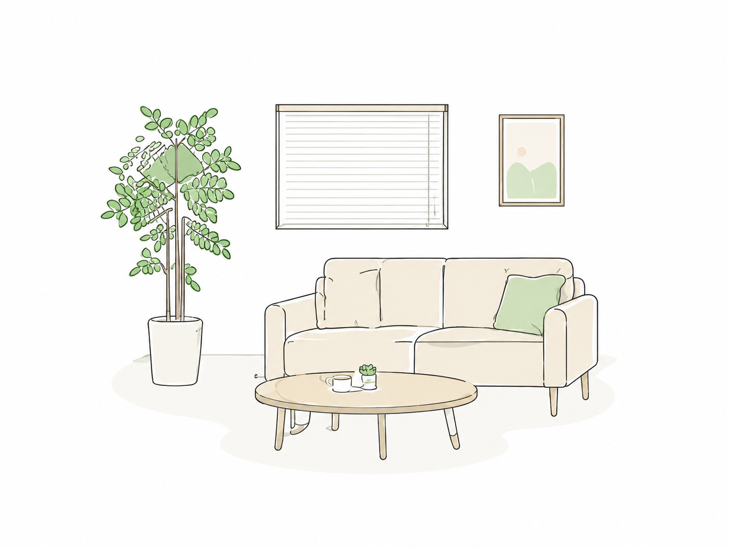 リビングのイラスト